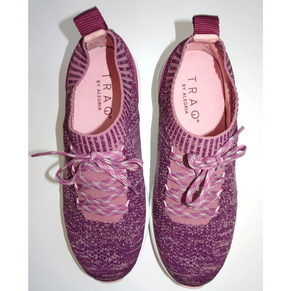 Traq by Alegria Peaq Knit Women's Sneaker Goalz- Plum, Size 5.5 - Picture 4 of 8